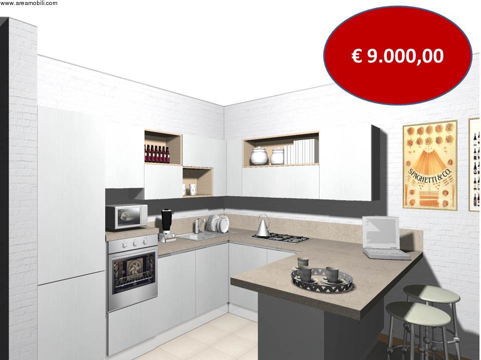Render cucina modello Carrera go prezzo euro 9000